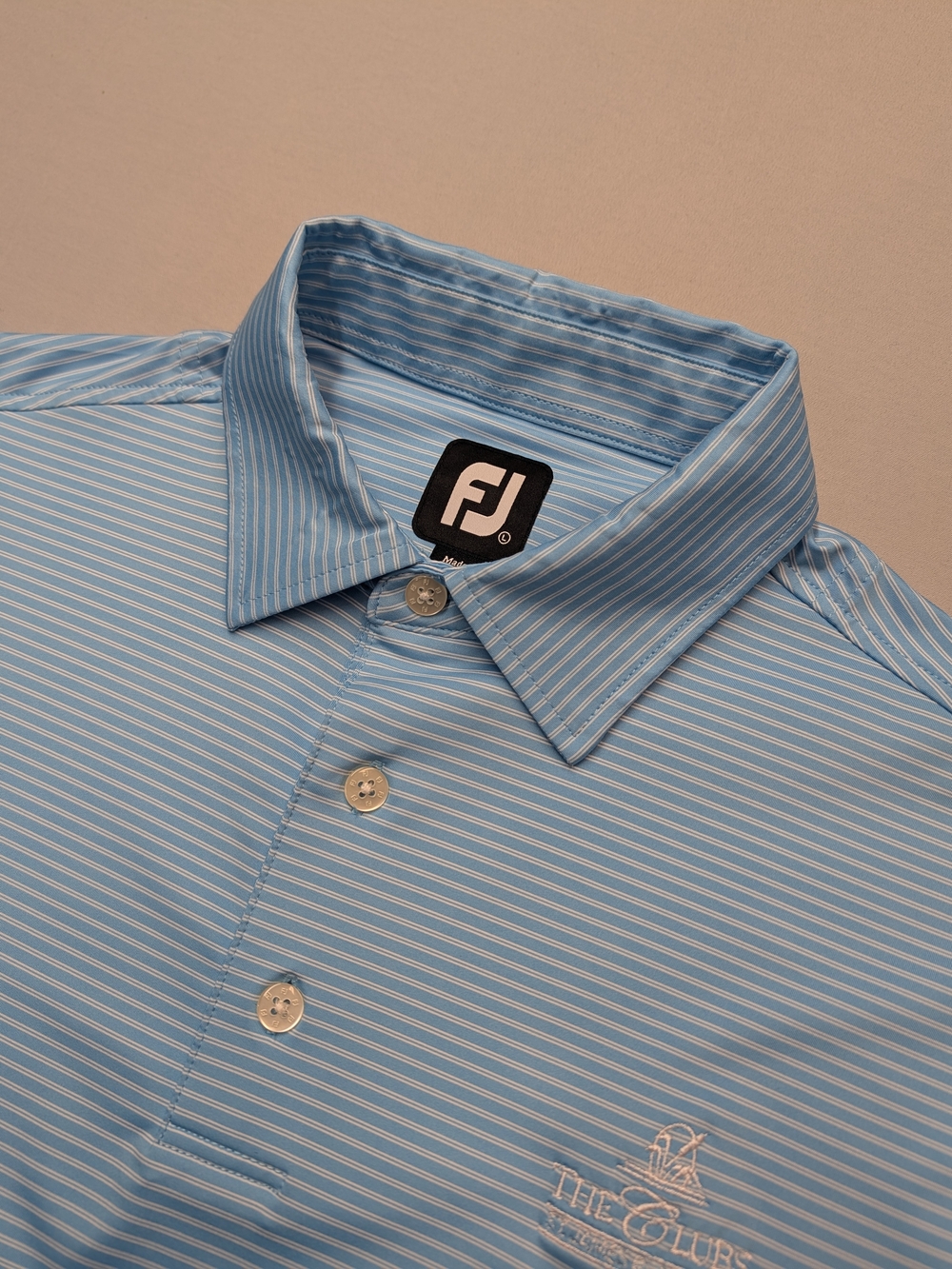 FootJoy Performance ProDry Golf Polo Shirt Men's Size L Blue White Embroidered